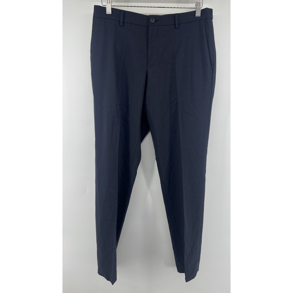 Boss P-Genius CW-WG-243 Pants Men's Tag 32R Measure 33 30 Inseam Dark Blue Wool